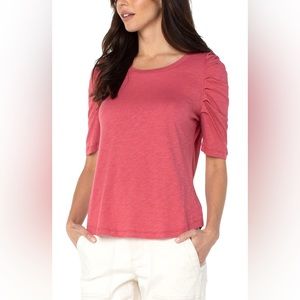 Liverpool | Gathered Short Sleeve Knit Tee - NWT